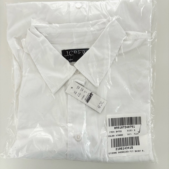 NWT J. Crew Étienne Oversized Shirt Blouse Lightweight Oxford White - Picture 4 of 5